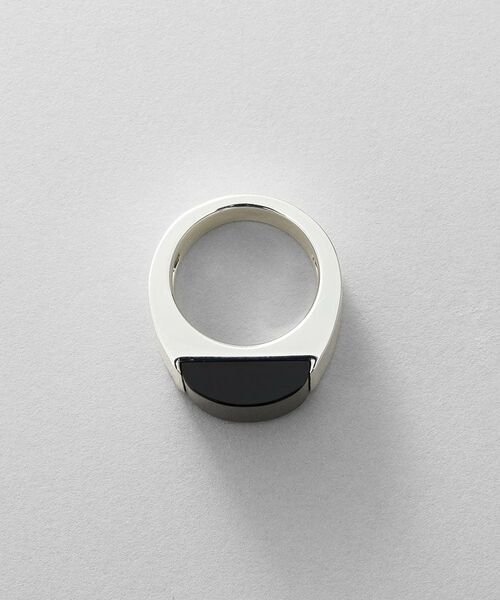COCOSHNIK ONKITSCH / ココシュニックオンキッチュ リング | シルバー オニキス バフトップカットリング | 詳細4