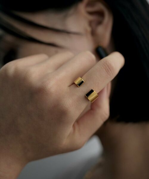 COCOSHNIK ONKITSCH / ココシュニックオンキッチュ リング | シルバー オニキス バケットカットオープンリング GP | 詳細8