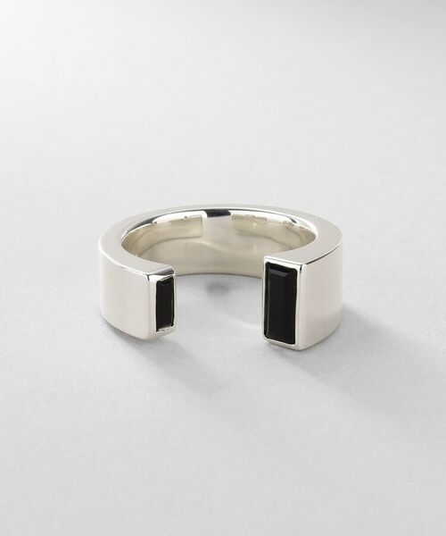 COCOSHNIK ONKITSCH / ココシュニックオンキッチュ リング | シルバー オニキス バケットカットオープンリング | 詳細2