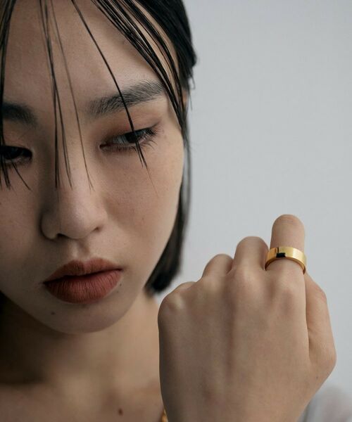 COCOSHNIK ONKITSCH / ココシュニックオンキッチュ リング | シルバー オニキス バケットカットフラットリング GP | 詳細7