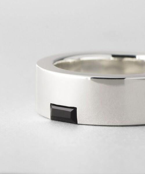 COCOSHNIK ONKITSCH / ココシュニックオンキッチュ リング | シルバー オニキス バケットカットフラットリング | 詳細4
