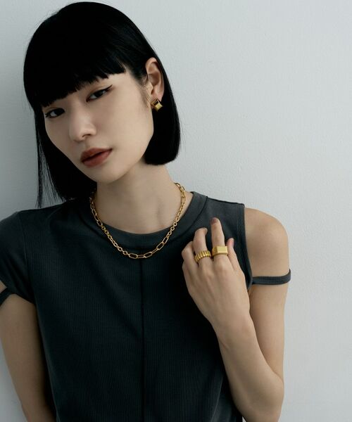 COCOSHNIK ONKITSCH / ココシュニックオンキッチュ リング | シルバー バケットカット シグネットリング GP | 詳細5