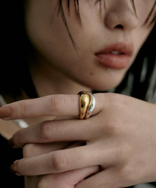 COCOSHNIK ONKITSCH / ココシュニックオンキッチュ リング | シルバー コンビカラー ニュアンススタックリング | 詳細9