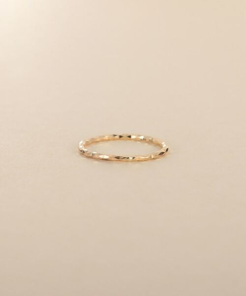 COCOSHNIK ONKITSCH / ココシュニックオンキッチュ リング | K10スキニーピンキーリング ミラーカット（イエローゴールド(100)）
