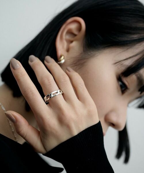 COCOSHNIK ONKITSCH / ココシュニックオンキッチュ リング | シルバー ロングカーブチェーンモチーフリング（16号、18号） | 詳細6