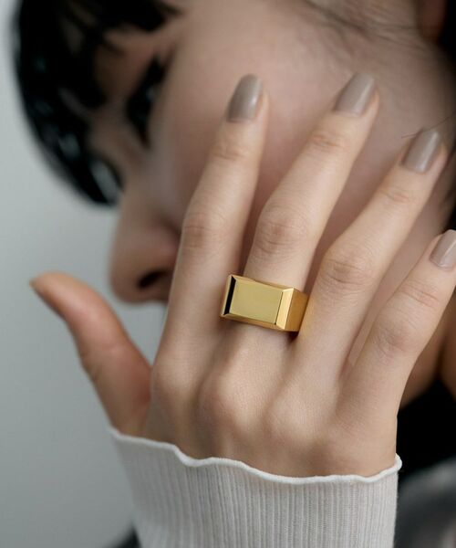 COCOSHNIK ONKITSCH / ココシュニックオンキッチュ リング | シルバー バケットカット シグネットリング（16号、18号） GP | 詳細6