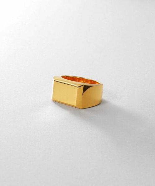 COCOSHNIK ONKITSCH / ココシュニックオンキッチュ リング | シルバー バケットカット シグネットリング（16号、18号） GP（ゴールド(600)）