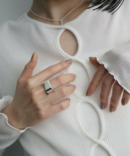 COCOSHNIK ONKITSCH / ココシュニックオンキッチュ リング | シルバー バケットカット シグネットリング（16号、18号） | 詳細7