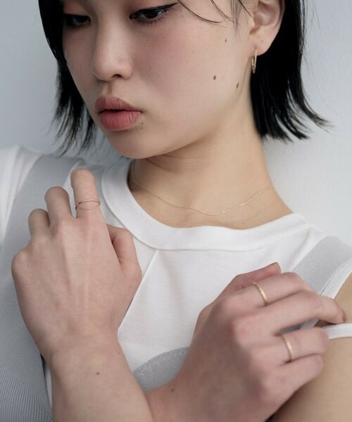 COCOSHNIK ONKITSCH / ココシュニックオンキッチュ リング | K10ミラーカットチェーン ドレープリング | 詳細6