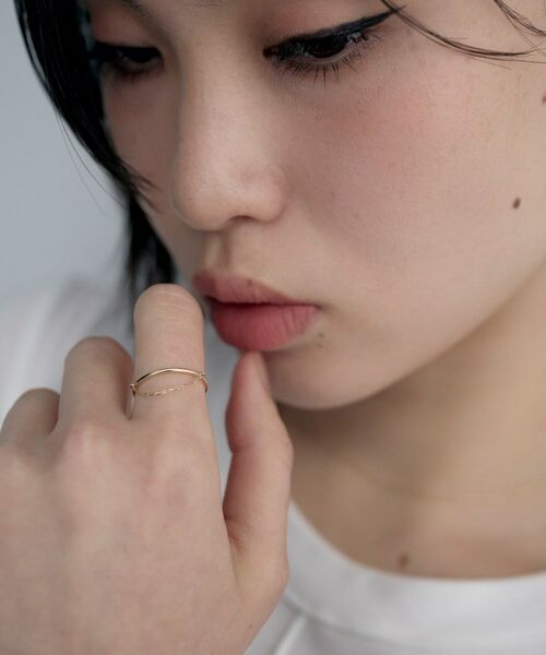 COCOSHNIK ONKITSCH / ココシュニックオンキッチュ リング | K10ミラーカットチェーン ドレープリング | 詳細7