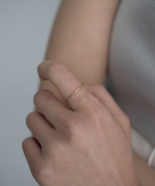 COCOSHNIK ONKITSCH / ココシュニックオンキッチュ リング | K10ミラーカットチェーン ドレープリング | 詳細8