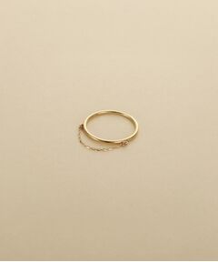 COCOSHNIK ONKITSCH / ココシュニックオンキッチュ リング | K10ミラーカットチェーン ドレープピンキーリング