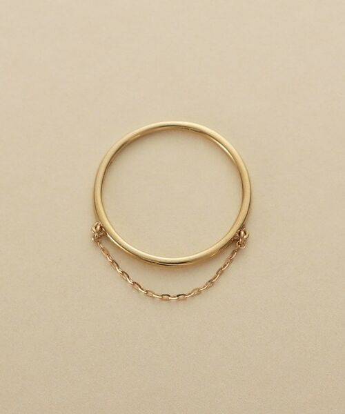 COCOSHNIK ONKITSCH / ココシュニックオンキッチュ リング | K10ミラーカットチェーン ドレープピンキーリング | 詳細3