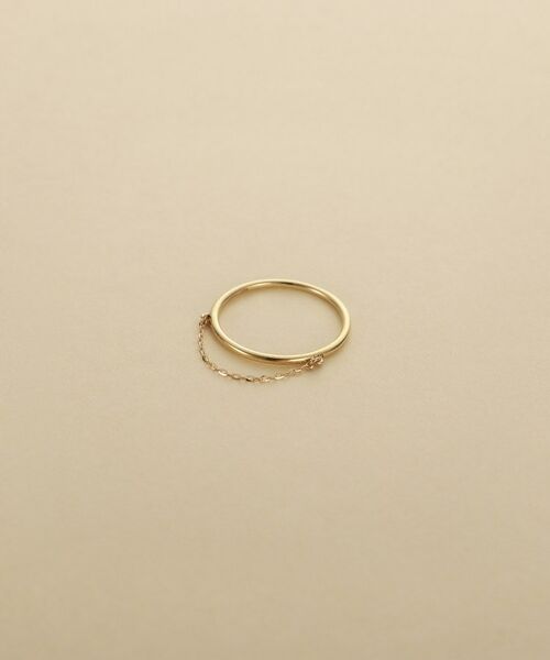 COCOSHNIK ONKITSCH / ココシュニックオンキッチュ リング | K10ミラーカットチェーン ドレープピンキーリング（イエローゴールド(100)）