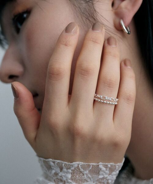 COCOSHNIK ONKITSCH / ココシュニックオンキッチュ リング | シルバー ダブルチェーンリング ケーブル・ボールチェーン | 詳細8