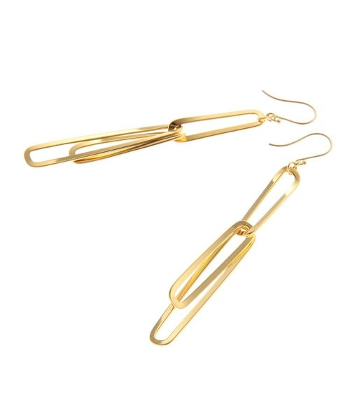 COCOSHNIK ONKITSCH / ココシュニックオンキッチュ ピアス・イヤリング | グラデーションチェーン長角 フックピアス (K10フック) | 詳細3