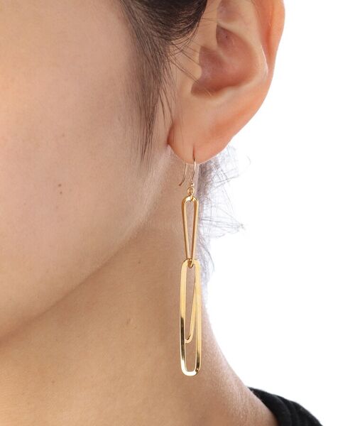 COCOSHNIK ONKITSCH / ココシュニックオンキッチュ ピアス・イヤリング | グラデーションチェーン長角 フックピアス (K10フック) | 詳細4