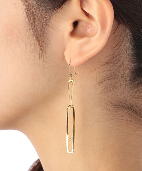 COCOSHNIK ONKITSCH / ココシュニックオンキッチュ ピアス・イヤリング | グラデーションチェーン長角 フックピアス (K10フック) | 詳細5