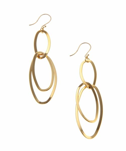 COCOSHNIK ONKITSCH / ココシュニックオンキッチュ ピアス・イヤリング | グラデーションチェーンオーバル フックピアス (K10フック) | 詳細2