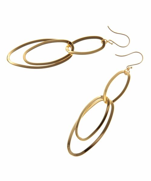 COCOSHNIK ONKITSCH / ココシュニックオンキッチュ ピアス・イヤリング | グラデーションチェーンオーバル フックピアス (K10フック) | 詳細3