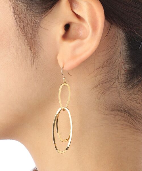 COCOSHNIK ONKITSCH / ココシュニックオンキッチュ ピアス・イヤリング | グラデーションチェーンオーバル フックピアス (K10フック) | 詳細5