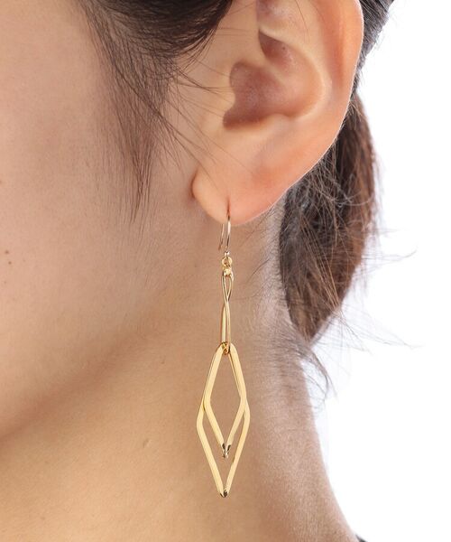 COCOSHNIK ONKITSCH / ココシュニックオンキッチュ ピアス・イヤリング | グラデーションチェーン菱形 フックピアス (K10フック) | 詳細4