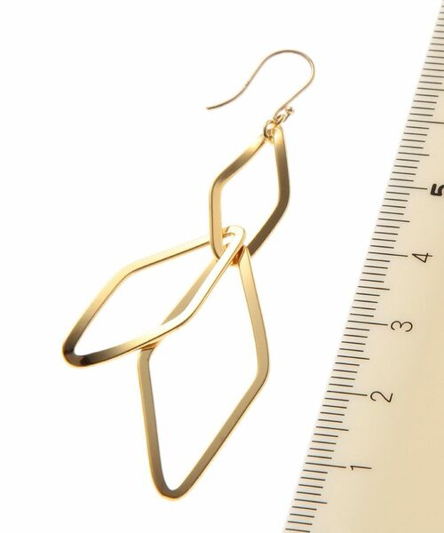 COCOSHNIK ONKITSCH / ココシュニックオンキッチュ ピアス・イヤリング | グラデーションチェーン菱形 フックピアス (K10フック) | 詳細6