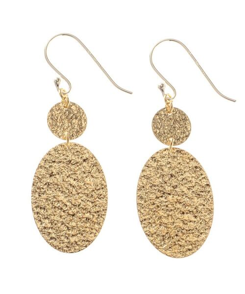 COCOSHNIK ONKITSCH / ココシュニックオンキッチュ ピアス・イヤリング | テクスチャープレートオーバル×サークル2連 フックピアス | 詳細2