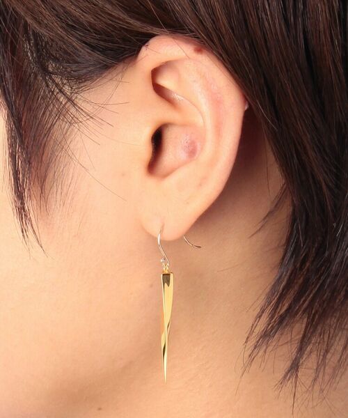 COCOSHNIK ONKITSCH / ココシュニックオンキッチュ ピアス・イヤリング | 三角ネジリ フックピアス(K10フック) | 詳細5