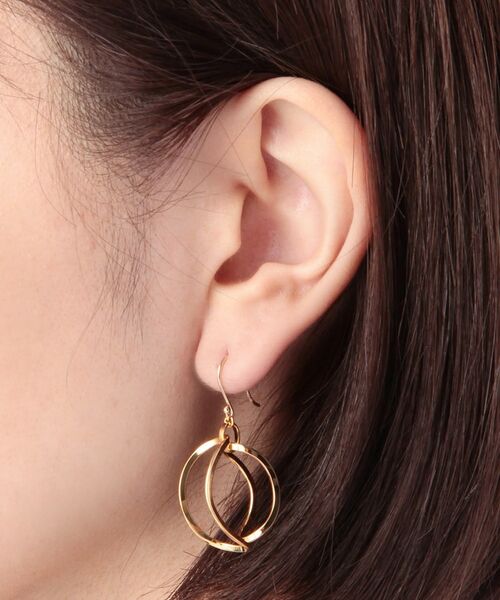 COCOSHNIK ONKITSCH / ココシュニックオンキッチュ ピアス・イヤリング | 楕円アーチ フックピアス(K10フック) | 詳細5