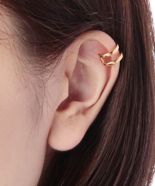 COCOSHNIK ONKITSCH / ココシュニックオンキッチュ ピアス・イヤリング | 角形イヤーカフス (K22ゴールドコーティング) | 詳細4