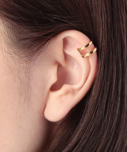 COCOSHNIK ONKITSCH / ココシュニックオンキッチュ ピアス・イヤリング | 角形イヤーカフス (K22ゴールドコーティング) | 詳細5