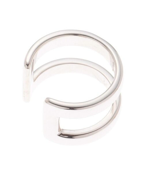 COCOSHNIK ONKITSCH / ココシュニックオンキッチュ ピアス・イヤリング | 角形イヤーカフス (ロジウムコーティング) | 詳細1