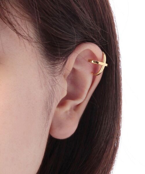 COCOSHNIK ONKITSCH / ココシュニックオンキッチュ ピアス・イヤリング | X形イヤーカフス (K22ゴールドコーティング) | 詳細4