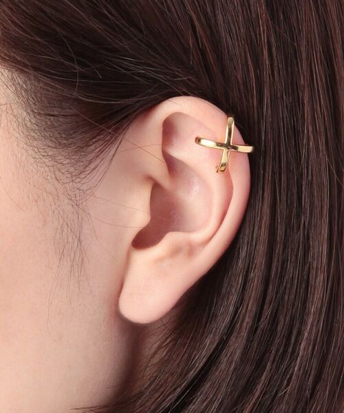 COCOSHNIK ONKITSCH / ココシュニックオンキッチュ ピアス・イヤリング | X形イヤーカフス (K22ゴールドコーティング) | 詳細5
