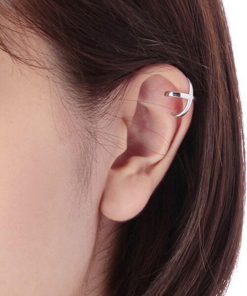 COCOSHNIK ONKITSCH / ココシュニックオンキッチュ ピアス・イヤリング | X形イヤーカフス (ロジウムコーティング) | 詳細4