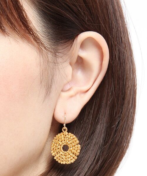 COCOSHNIK ONKITSCH / ココシュニックオンキッチュ ピアス・イヤリング | カットビーズ サークル フックピアス(K10フック) | 詳細4