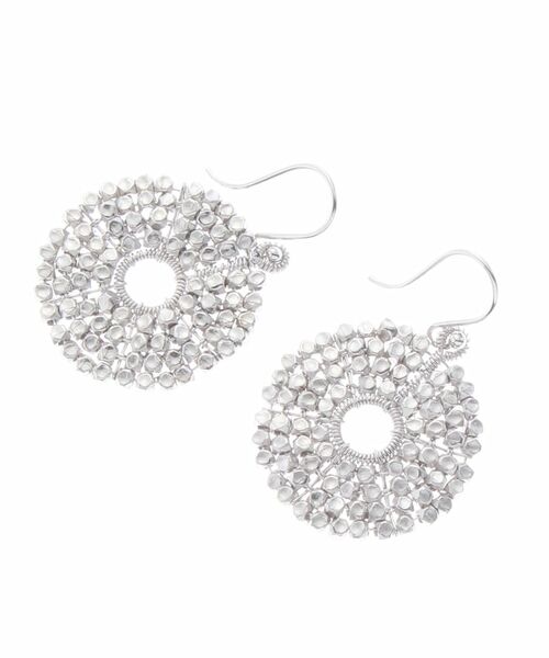 COCOSHNIK ONKITSCH / ココシュニックオンキッチュ ピアス・イヤリング | カットビーズ サークル フックピアス(ロジウムコーティング/K10フック) | 詳細3