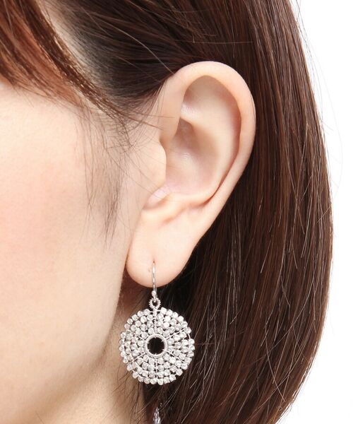 COCOSHNIK ONKITSCH / ココシュニックオンキッチュ ピアス・イヤリング | カットビーズ サークル フックピアス(ロジウムコーティング/K10フック) | 詳細4