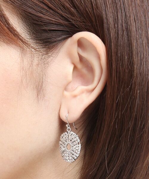 COCOSHNIK ONKITSCH / ココシュニックオンキッチュ ピアス・イヤリング | カットビーズ サークル フックピアス(ロジウムコーティング/K10フック) | 詳細5