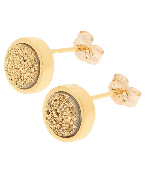 COCOSHNIK ONKITSCH / ココシュニックオンキッチュ ピアス・イヤリング | カラーストーン(ドルジーアゲートGD)スタッドピアス(K10フック) | 詳細1