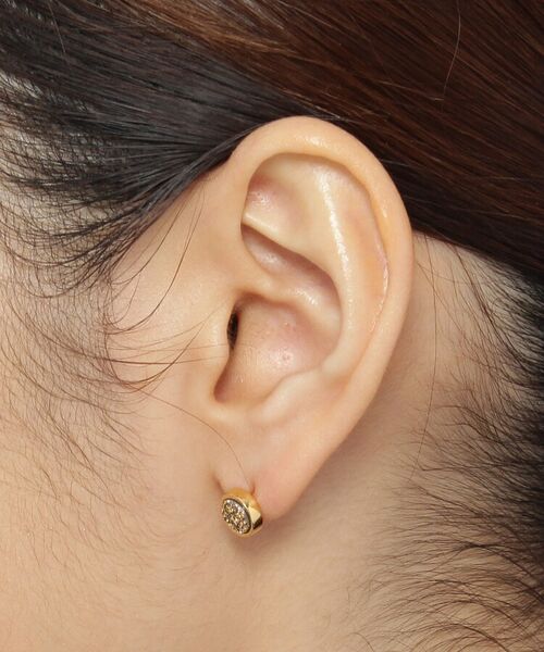 COCOSHNIK ONKITSCH / ココシュニックオンキッチュ ピアス・イヤリング | カラーストーン(ドルジーアゲートGD)スタッドピアス(K10フック) | 詳細5