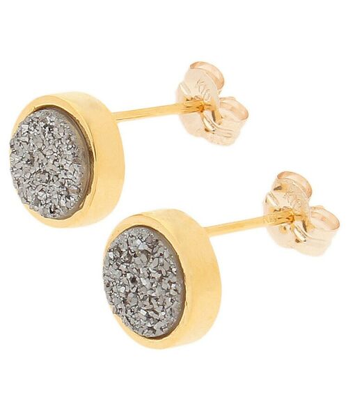 COCOSHNIK ONKITSCH / ココシュニックオンキッチュ ピアス・イヤリング | カラーストーン(ドルジーアゲートBL)スタッドピアス(K10フック) | 詳細1