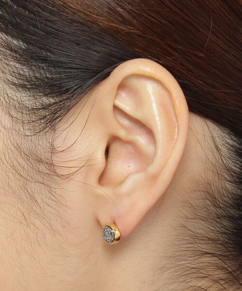 COCOSHNIK ONKITSCH / ココシュニックオンキッチュ ピアス・イヤリング | カラーストーン(ドルジーアゲートBL)スタッドピアス(K10フック) | 詳細5