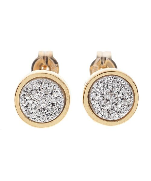 COCOSHNIK ONKITSCH / ココシュニックオンキッチュ ピアス・イヤリング | カラーストーンSV×YGコンビラウンドスタッドピアス(K10ポスト) | 詳細3