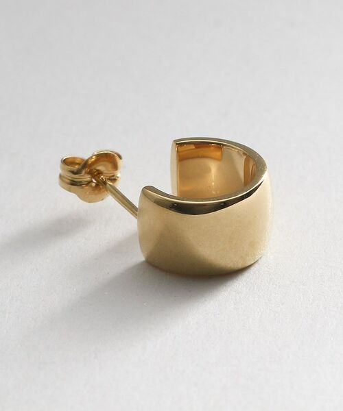 COCOSHNIK ONKITSCH / ココシュニックオンキッチュ ピアス・イヤリング | シルバー スモールフープ ワイドピアス GP | 詳細2