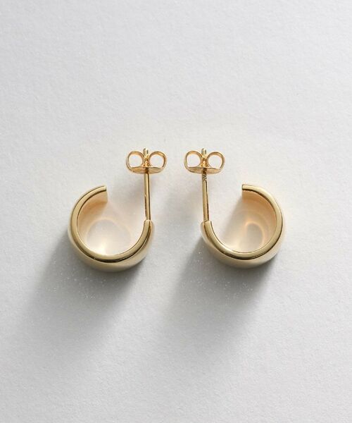 COCOSHNIK ONKITSCH / ココシュニックオンキッチュ ピアス・イヤリング | シルバー スモールフープ ワイドピアス GP | 詳細3