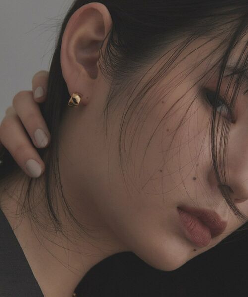 COCOSHNIK ONKITSCH / ココシュニックオンキッチュ ピアス・イヤリング | シルバー スモールフープ ワイドピアス GP | 詳細7