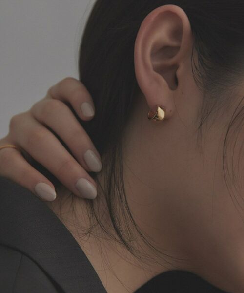 COCOSHNIK ONKITSCH / ココシュニックオンキッチュ ピアス・イヤリング | シルバー スモールフープ ワイドピアス GP | 詳細8