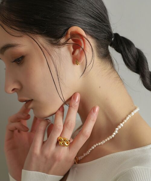 COCOSHNIK ONKITSCH / ココシュニックオンキッチュ ピアス・イヤリング | シルバー スモールフープ ホロウピアス GP | 詳細6